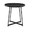 Homeroots 21.66" X 21.66" X 22.05" Round Side Table In Black Ash Wood And Black 370461 - alternate 1