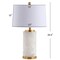 Jonathan Y Eliza 25.5" Contemporary Modern Alabaster Column LED Table Lamp w/ Nightlight Base, White/Gold Leaf JYL6203A - alternate 6