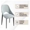 Leisuremod Amalfi Collection Modern Fabric Dining Chair in Coconut White, 2PK AC48W2 - alternate 8
