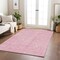 Homeroots 5' X 8' Pink And Ivory Geometric Washable Indoor Outdoor Area Rug 600847 - alternate 4