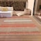 Homeroots 9' X 12' Coral Ivory And Gray Striped Washable Indoor Outdoor Area Rug 614807 - alternate 6