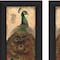 Homeroots Set Of Two Peacock 2 Black Framed Print Wall Art, 2PK 405687 - alternate 3