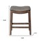 Homeroots 26" Gray and Brown Fabric and Solid Wood Backless Counter Height Bar Chair 632356 - alternate 4