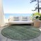 Homeroots 8' Olive Green And Gray Round Striped Washable Indoor Outdoor Area Rug 588108 - alternate 4
