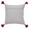 Homeroots 18" Red And Silver Abstract Geometric Viscose Throw Pillow Cover with Tassels 714218 - alternate 2