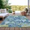 Homeroots 9' X 12' Denim Blue And Olive Green Abstract Washable Indoor Outdoor Area Rug 609598 - alternate 6