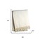 Homeroots 55" X 70" Cream Cotton Blend Plush Throw Blanket with Fringe 702219 - alternate 3