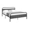 Monarch Specialties Bed, Queen Size, Upholstered, Platform Bed, Frame Only, Grey Linen-Look, Black Metal, Contemporary I 6075Q - alternate 1