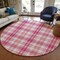 Homeroots 8' Blush Ivory And Copper Round Plaid Washable Indoor Outdoor Area Rug 597089 - alternate 4