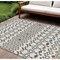 Homeroots 8' X 10' Ivory Red And Gray Geometric Washable Indoor Outdoor Area Rug 612187 - alternate 1