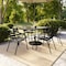 Flash Furniture 7PC Patio Set-55" Glass Table, 6 Black Chairs TLH-089REC-017CBK6-GG - alternate 5