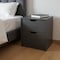 Homeroots 19" Black Wood Two Drawer Nightstand 526148 - alternate 9