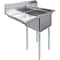 Amgood 39 in. x 23.5 in. Stainless Steel One Compartment Sink with 18 in. x 18 in. Bowl and 18 in. Left Drainboard SINK S1C-181812-18L-NF-Z - alternate 1