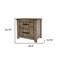 Homeroots 25" Brown Solid Wood Two Drawer Nightstand 527072 - alternate 6