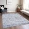 Homeroots 5' X 8' Sky Blue Charcoal And Ivory Abstract Washable Indoor Outdoor Area Rug 604554 - alternate 4