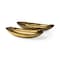 Homeroots Set of Two Gold Hammered Metal Boat Shaped Decorative Bowls, 2PK 392172 - alternate 3