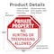 Signmission Private Property No Hunting or Tres, 10 inch X 10 inch, Plastic Sign, 2PK OC-P-2PACK-10-153 - alternate 6