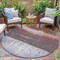 Homeroots 8' Rust And Ivory Round Abstract Washable Indoor Outdoor Area Rug 632055 - alternate 7
