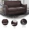 Flash Furniture HERCULES Diplomat Brown LeatherSoft Loveseat with Clean Line-Stitched Frame and Chrome Legs BT-827-2-BN-CHR-GG - alternate 6