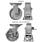 Hyw Products Heavy Duty Caster Set 5in Steel Wheels, 2 Rigid & 2 Swivel with Brake, 4PK 40-50R-A1-SS-2,40-50S-A1-SS-TB-2 - alternate 2
