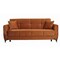 Homeroots 81" Orange Microfiber Sleeper Sofa And Toss Pillows With Brown Legs 607199 - alternate 1