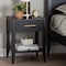 Baxton Studio Primrose Mid-Century Black Fluted Wood 1-Drawer Nightstand 249-13830-ZORO - alternate 7