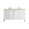 James Martin Vanities Chicago 60" Double Vanity, Glossy White, w/ 3 CM Tajnar Eclos Top w/FreePower Wireless Charger 503-V60D-GW-FTJR - alternate 1