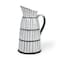 Homeroots 13" Black And White Ceramic Cylinder Jug Vase With Sculptural Details 392198 - alternate 1