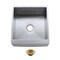Kingston Brass 21" Stainless Steel Single Bowl Farmhouse Sink with Strainer, Brushed Stainless Steel/Brushed Brass KUF212110BN7 - alternate 1