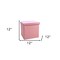 Homeroots 12" Pink Boucle Cube Storage Ottoman 590486 - alternate 2