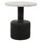 Homeroots 21" White and Black Distressed Marble and Solid Wood Round Pedestal End Table 605356 - alternate 7