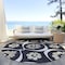Homeroots 8' Black Ivory And Taupe Round Medallion Washable Indoor Outdoor Area Rug 589592 - alternate 6