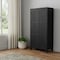 Homeroots 36in Graphite Solid Wood Accent Cabinet With Two Doors 620848 - alternate 4