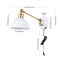 Jonathan Y Lisa 18" Swing Arm 1-Light Modern Midcentury Iron USB Charging Port LED Sconce, White/Brass Gold JYL1301A - alternate 9