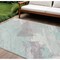 Homeroots 8' X 10' Blue Teal Blue And Gray Abstract Washable Indoor Outdoor Area Rug 611249 - alternate 1
