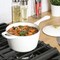 Crock-Pot Artisan 3 Quart Enameled Cast Iron Saucepan with Lid in Linen and Gold 137363.02 - alternate 2