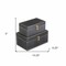 Homeroots Set of Two Black Wood And Fabric Box With Lid, 2PK 489391 - alternate 6
