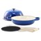 Megachef 6 Quart Enameled Cast Iron Bread Pot in Blue with Baking Mat 750123606M - alternate 3