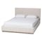 Baxton Studio Granger Velvet Fabric Platform Bed, Alabaster White, Queen 262-14453-ZORO - alternate 1