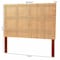 Bali & Pari Lesia Bohemian Natural Rattan and Mahogany Wood Queen Size Headboard 251-13906-ZORO - alternate 5