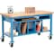 Global Industrial Mobile Packing Workbench W/Lower Shelf Kit, Maple Safety Edge, 60inW x 36inD 412470A - alternate 1