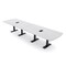 Skutchi Designs 14ft Conference Table W/ Power Unit | 14 Person Modular Arc Rectangle Meeting Table | Harmony Series HAR-AREC-48X168-T.BK-WA7976-EBLK - alternate 1