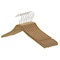 Nahanco 17in Low Gloss Natural Wooden SlimLine Jacket Hanger w/ Brushed Chrome Hook, 25PK SL23017 - alternate 3