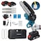 Wrightmaster 6in Mini Chainsaw w/ 2x21V 2000mAh Batteries, 32FT/S Fast Cutting Speed, Automatic Chain Tensioner ZR-VQJTCVLY-blue - alternate 1
