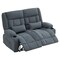 Homeroots 47in Slate Blue Chenille Manual Reclining Loveseat With Storage and Toss Pillows 721196 - alternate 4