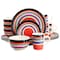 Gibson Home Casa Stella 16 Piece Stoneware Dinnerware Set in Red Multi 65936.16R - alternate 1