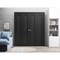 Sartodoors Sliding Closet Double Bi-fold Doors Black Solid Core Modern Interior QUADRO4111DBF-BLK-96 x 96 (4* 24x96) - alternate 3