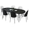 Leisuremod 70.9 in W, 29.5 in L, Manufactured Wood/Steel/PU Leather, Black/White TT70-CBL18-W - alternate 1