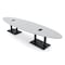 Skutchi Designs Oval Conference Table With Power Unit, 48 in W, 168 in L, Grey HAR-OVL-48X168-DOU.BK-U779-EBLK - alternate 1