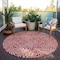 Homeroots 8' Red And Ivory Round Abstract Washable Indoor Outdoor Area Rug 599750 - alternate 6